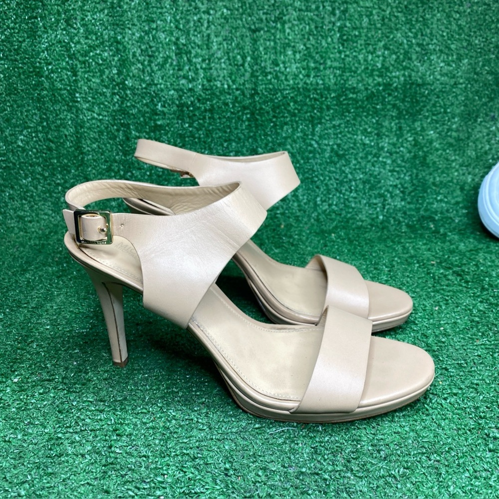 Michael Kors Nude leather Strappy 3 inch woman’s Heels size 10 M